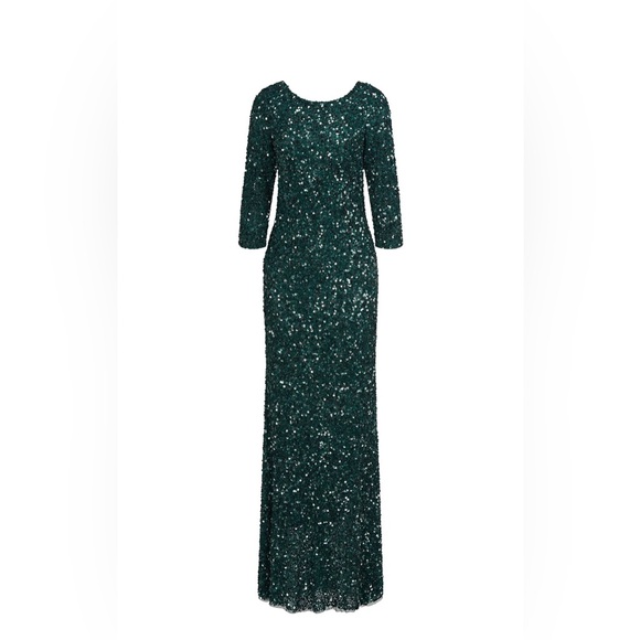 THEIA Sparkling Green 3/4 Sleeve Dress (new)Festive holiday formal dress